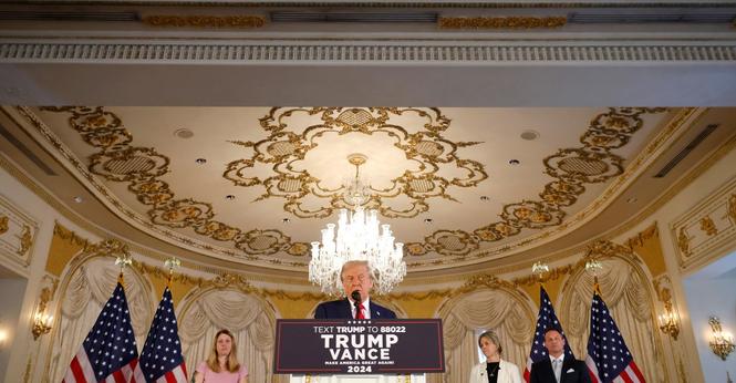 Donald Trump Holds A Press Conference At His Mar-a-Lago Club