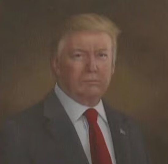 A oic of Donald Trump looking pudgy