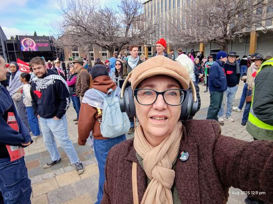 terrible selfie with some of the crowd at Civic Square