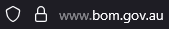 A screenshot of a web browser address bar showing the "www.bom.gov.au" address alongside the "padlock" icon indicating HTTPS security.