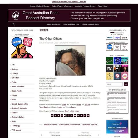 The Other Others
Screenshot of the podcast listing on the Great Australian Pods website