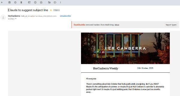 screenshot of the email showing the offending subject line