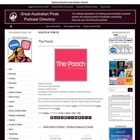 The Pooch
Screenshot of the podcast listing on the Great Australian Pods website