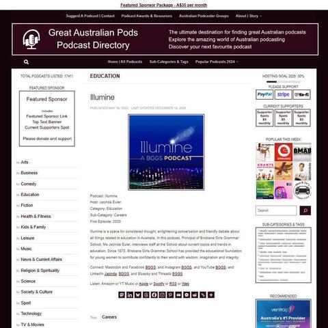 Illumine
Screenshot of the podcast listing on the Great Australian Pods website