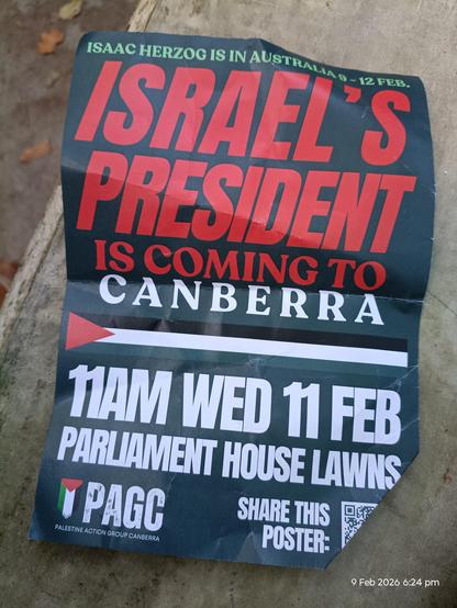 Poster for the Parliament House Canberra rally
