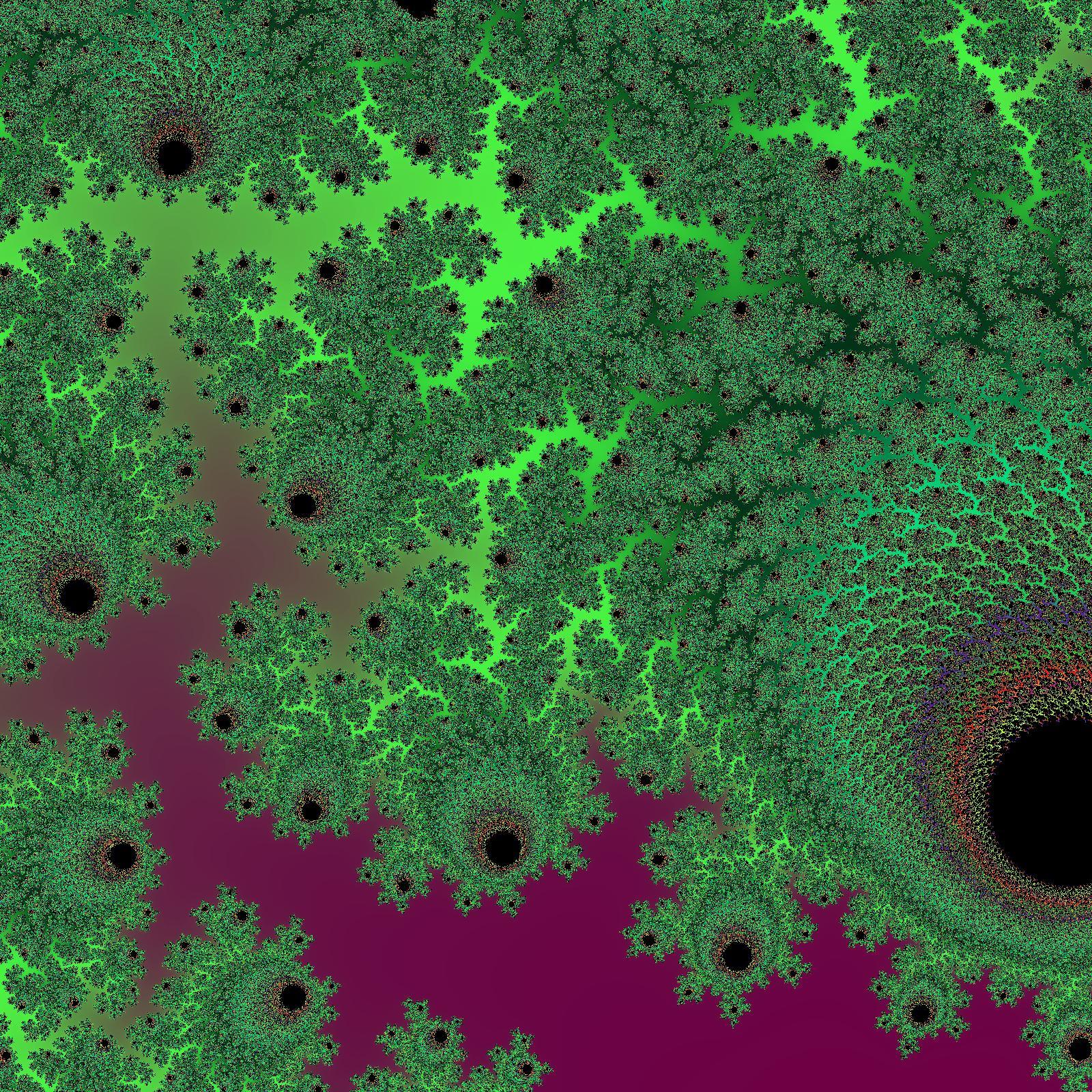 A render of the mandelbrot set using randomised colours. The centre point is -0.5654672968554012 + -0.45969348208599536i and we are zoomed to 3.4445264584e+04 magnitude.