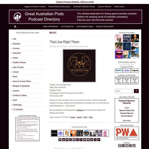 That Line Right There   
Screenshot of the podcast listing on the Great Australian Pods website