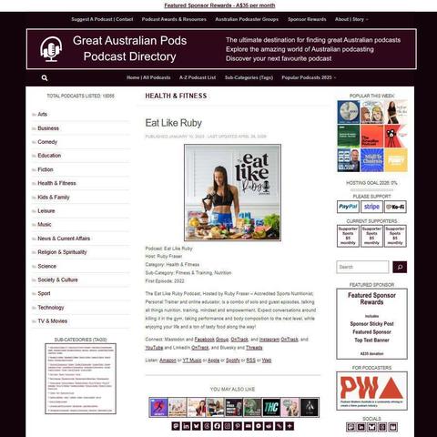 Eat Like Ruby   
Screenshot of the podcast listing on the Great Australian Pods website 