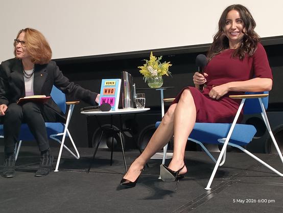 Virginia Haussegger and Antoinette Lattouf on stage