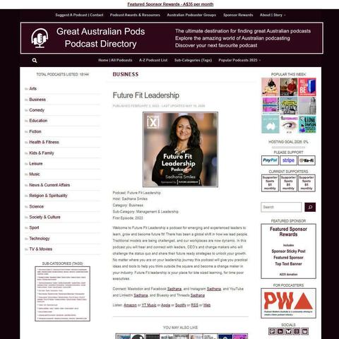 Future Fit Leadership   
Screenshot of the podcast listing on the Great Australian Pods website