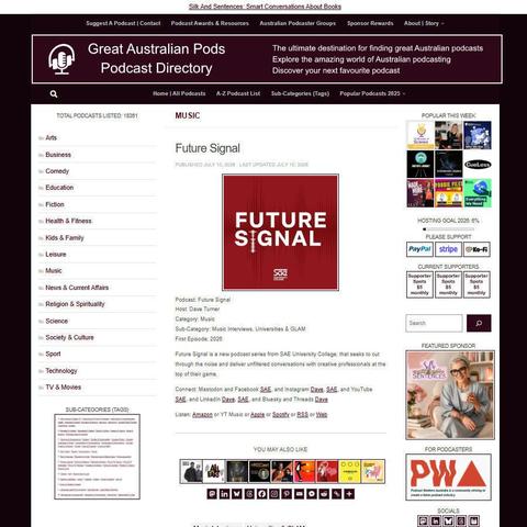 Future Signal   
Screenshot of the podcast listing on the Great Australian Pods website