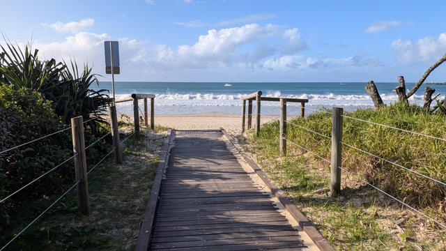 Mooloolaba Beach viewed from the dune path