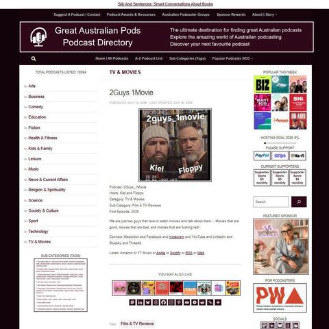 2Guys_1Movie   
Screenshot of the podcast listing on the Great Australian Pods website