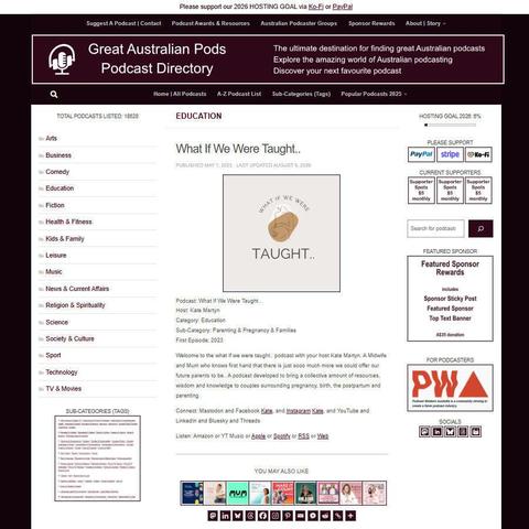 What If We Were Taught..  
Screenshot of the podcast listing on the Great Australian Pods website
