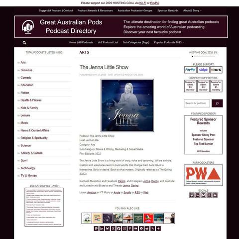 The Jenna Little Show   
Screenshot of the podcast listing on the Great Australian Pods website